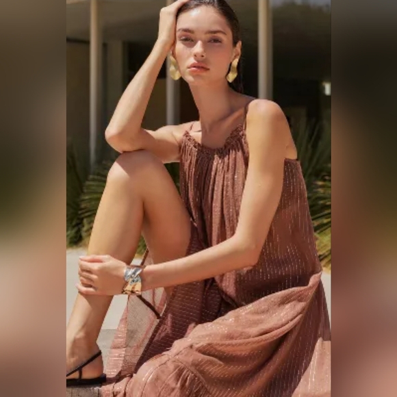 Anthropologie Dresses & Skirts - Anthropologie NWT sheer summer dress/ swimsuit cover up. Low scoop back Size L